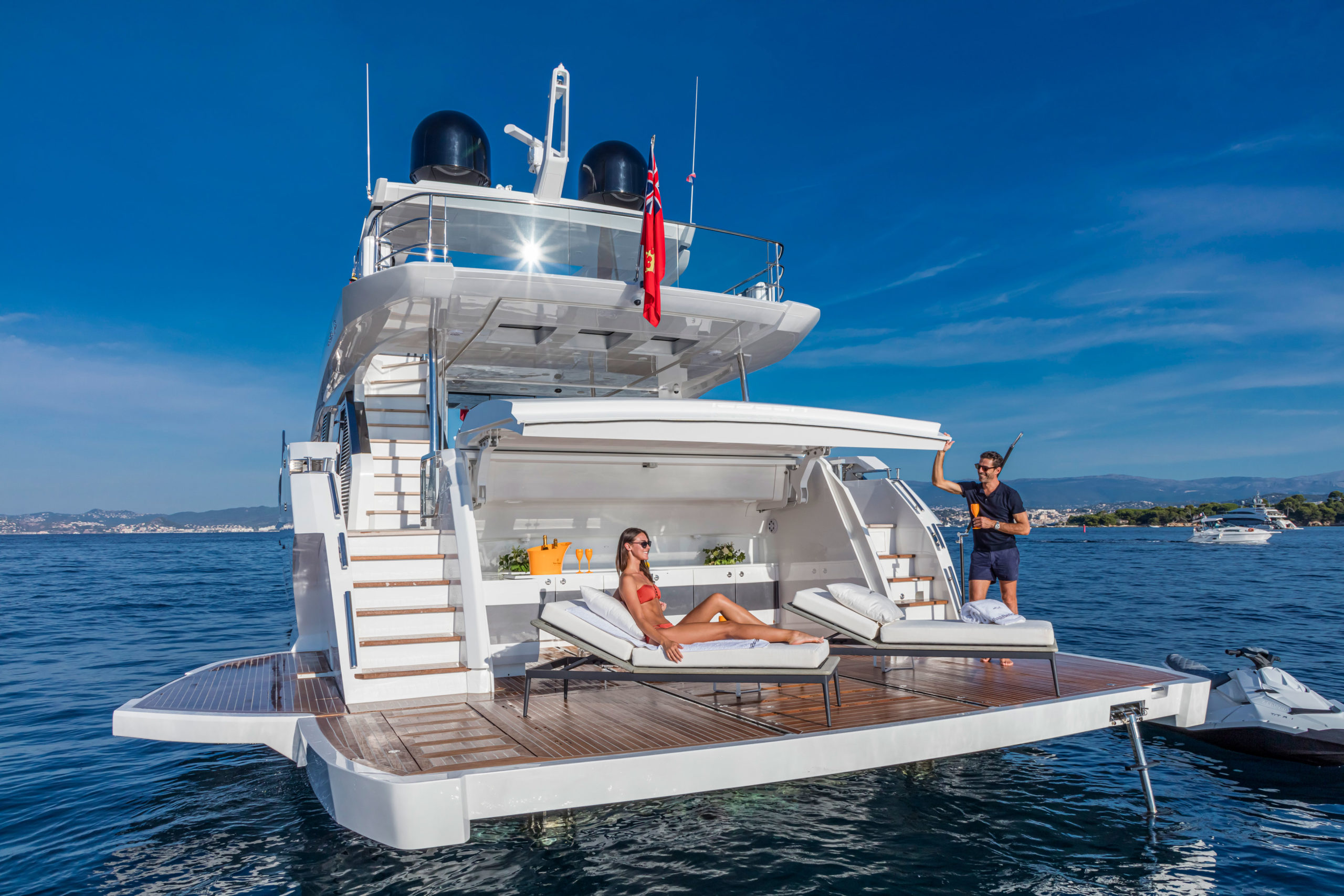 A luxury yacht enjoying the open sea